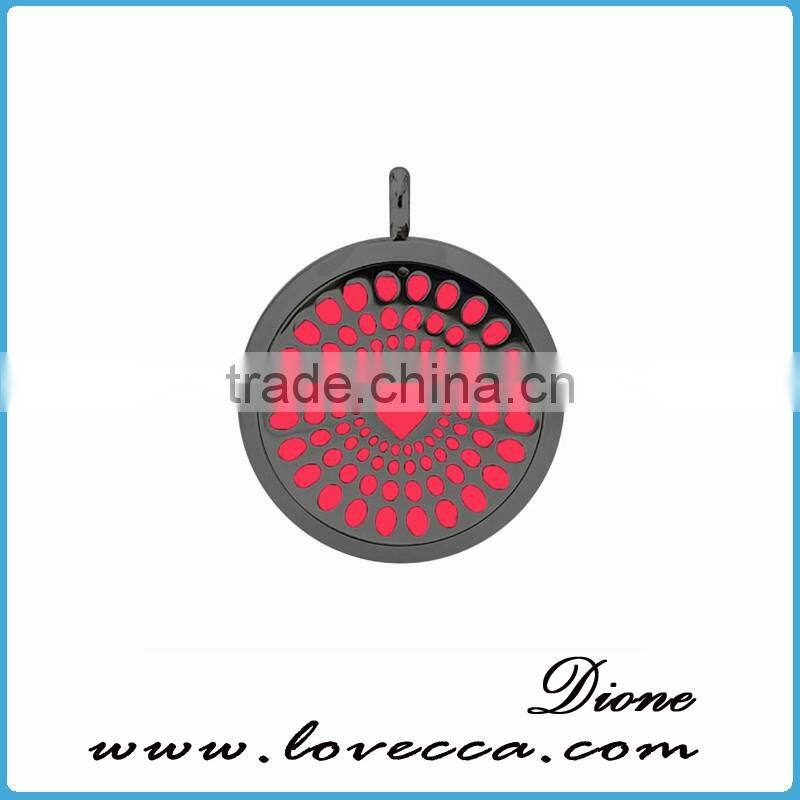 New Professional Silver Color Stainless Steel round aromatherapy locket necklaces