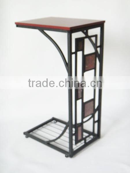 RH-4520 Living room Geometric Design Artificial Slate-Trimmed MDF top metal Sofa Side Table