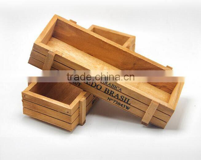 rustic wooden flowerpots