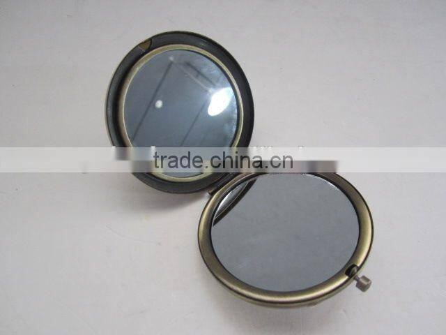 Retro round hollowing metal mirror with diamonds/mirror