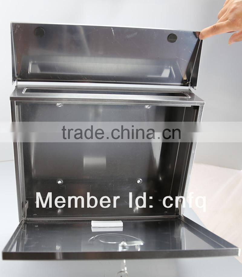 FQ-108 Simple appearence iron mailbox can wall mounted stainless steel mailbox with CE&ROHS certifications