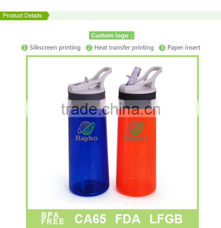 Single wall sippy plastic drinking water bottle