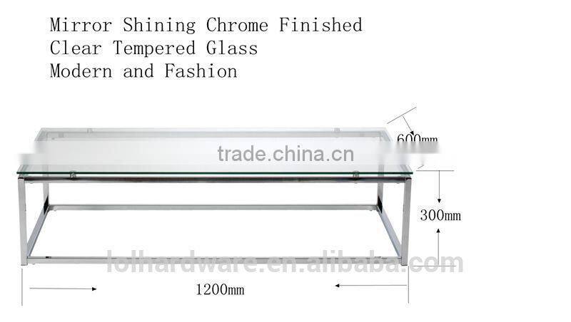 Factory price Euro Style metal Chrome base coffee table