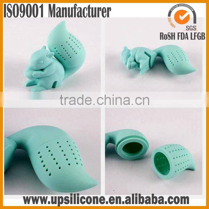 2016 latest High Quality Squirrel Shape Silicone Tea Strainer Filter Silicone Tea Infuser