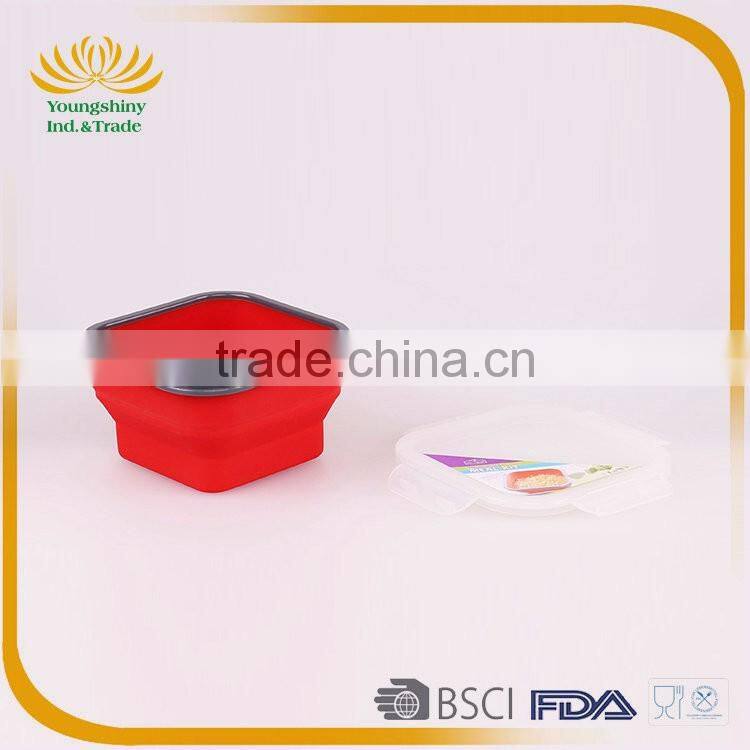 Silicone collapsible school lunch box