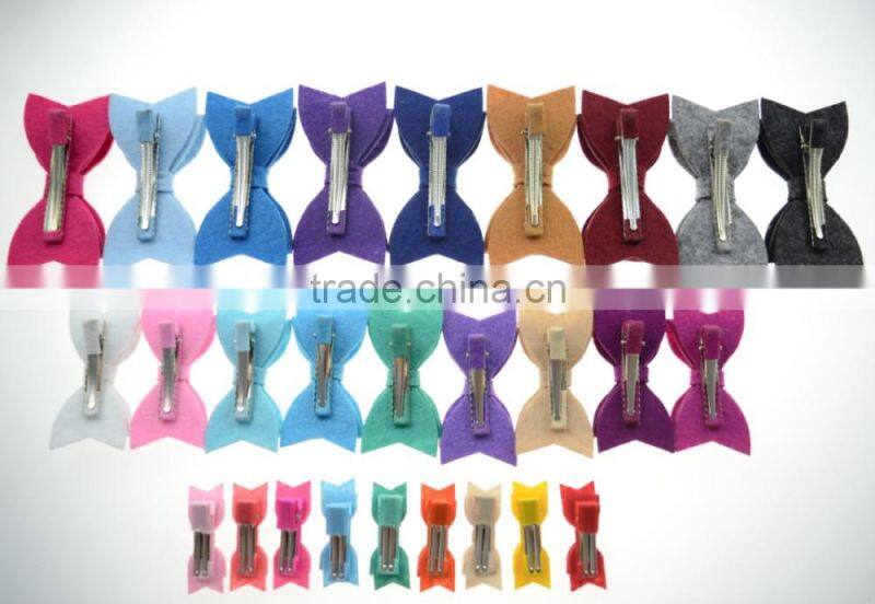 2017 new fancy felt bobby pin with bowknot for girls hair clips kids hair decoration