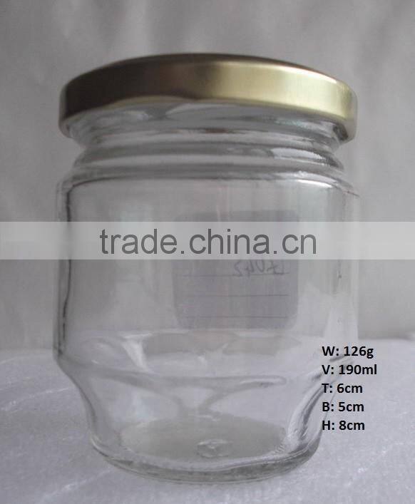 200ml 6oz clear glass bottle tomato sauce jam jar