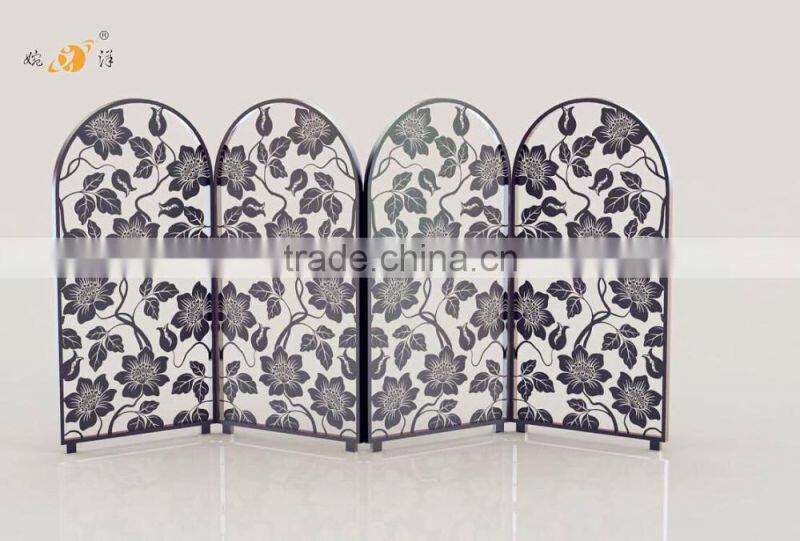 Chinese style living room furniture bird hollow decorative metal folding screen