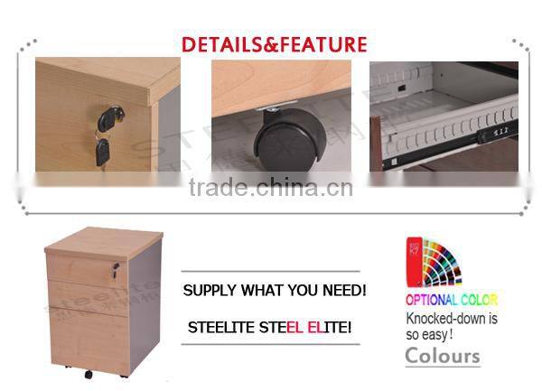 3 drawer lockable nightstand drawer cabinet / mobile pedestal cabinet