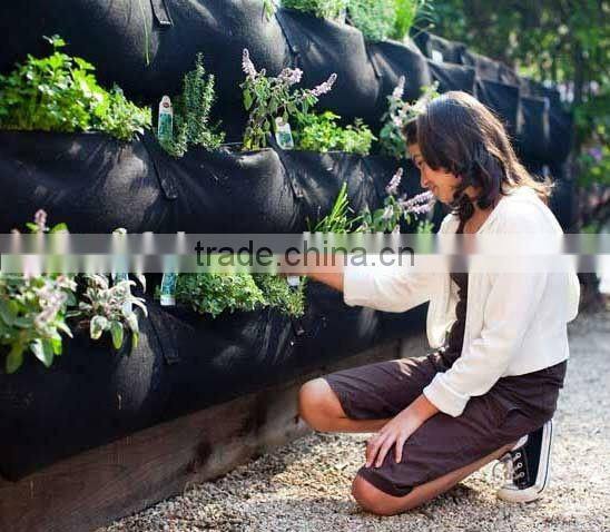 2016 hot sale felt garden planter bag hanging plant bag