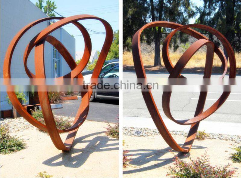 Art garden corten steel sculpture decorative metal balls
