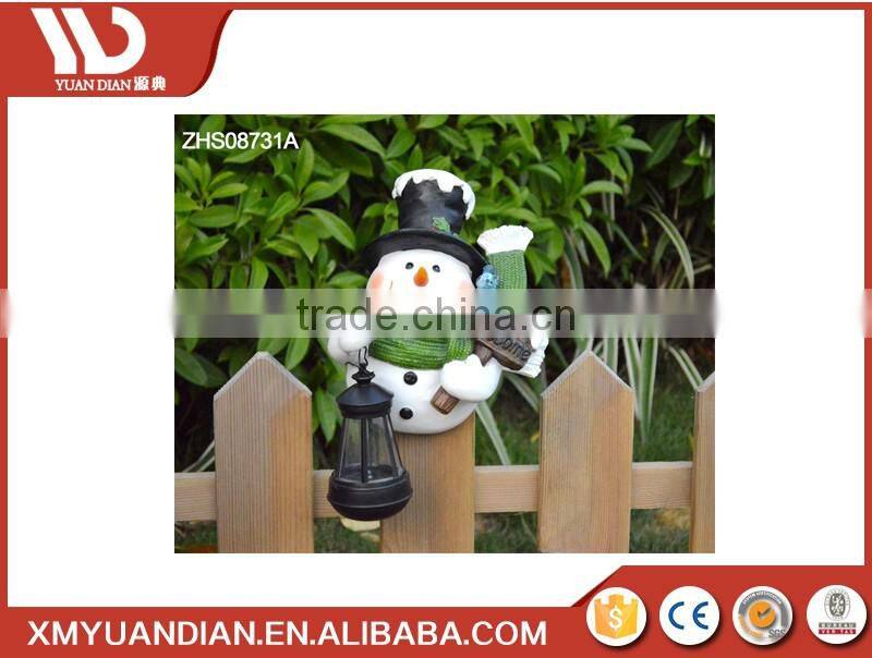 Solar Christmas Decorative Snowman -Indoor or Outdoor Decorative garden Resin Sculpture