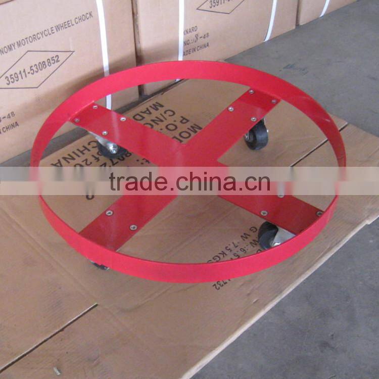 300kg heavy duty material handling tool round barrel steel oil drum dolly