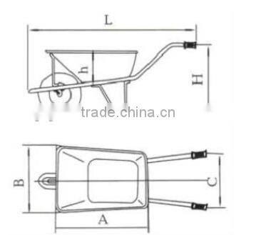 150kg capacity wheel barrow wb6414 with steel tray