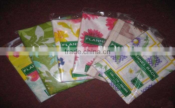 big sale !!!2015 new classic flannel/PVC/PE table cloth with good quality for home/hotel