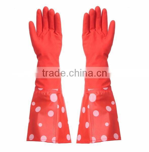 Extra Long Cleaning Dotted Gloves Dishwashing Household