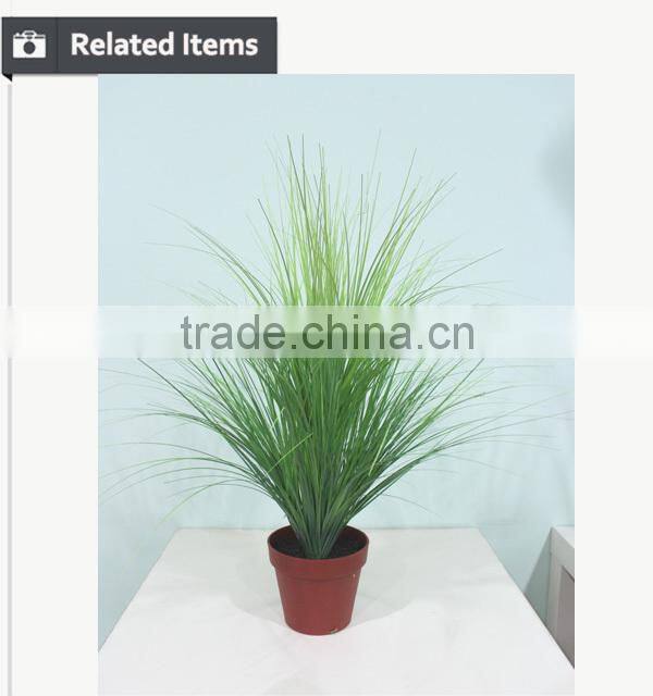Decorative artificial flocking grass onion grass artificial grass in pot for home and office