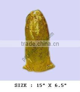 Printed satin wine gift pouch