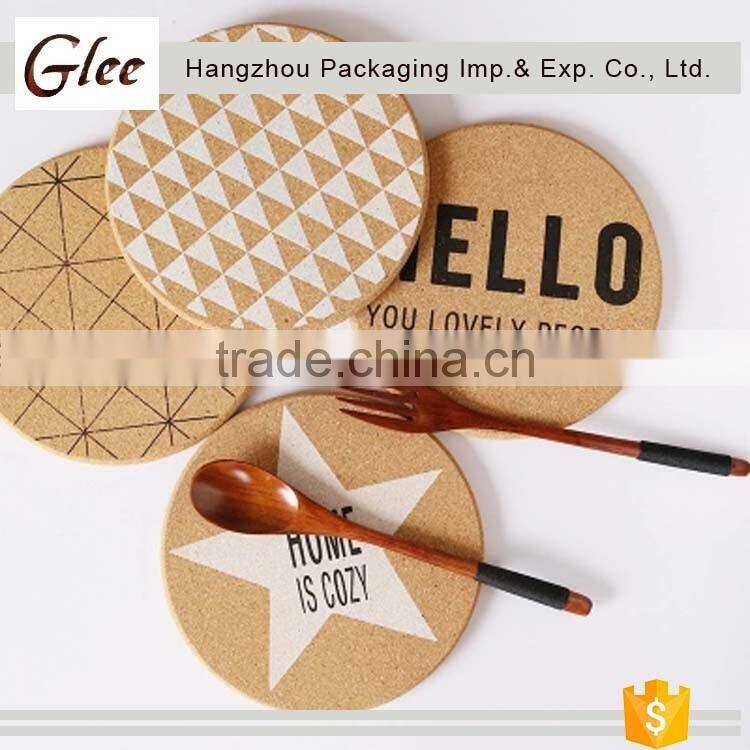 Custom sublimation blank cork coasters soft wood coasters coffee cups mats