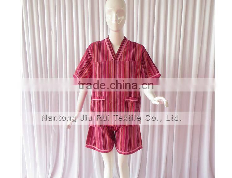 Korean Style Stripe Pajamas for Men With Pocket Elastic Waist 2 piece Set Hotel Quality Autumn Unisex Pajamas For Sauna