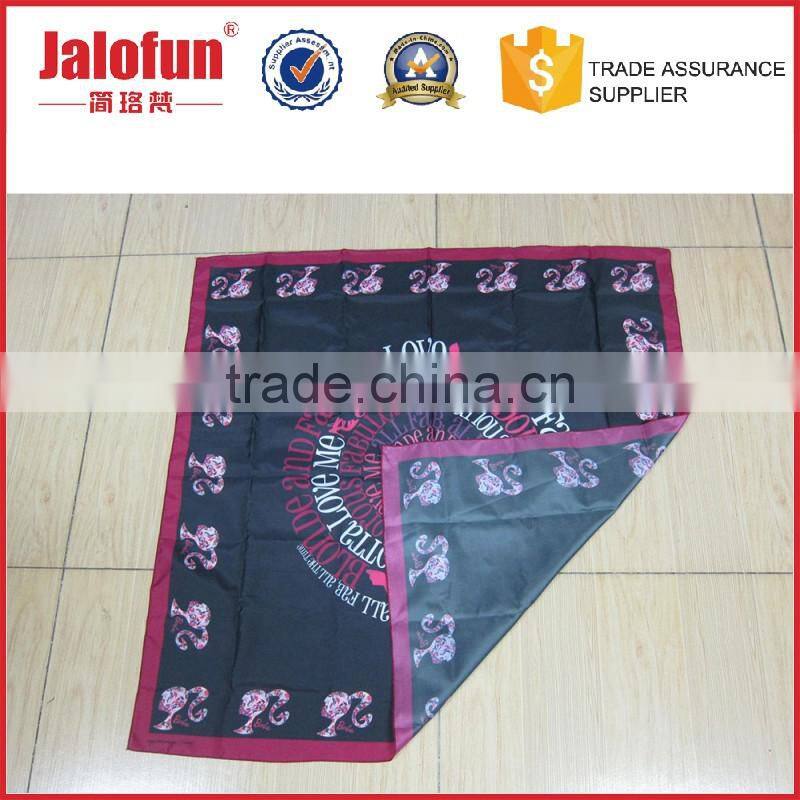 cheap scarf custom silk screen logo print magic silk scarf 90*90