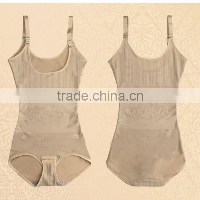 Women Floral Bodysuits Shapewear Underwear Plus size Body Shaper Waist Corsets B