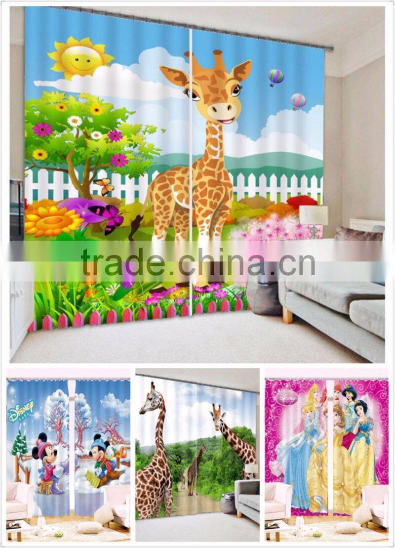 3D fabric customized photo printed curtian simple design blackout bedroom living room curtains