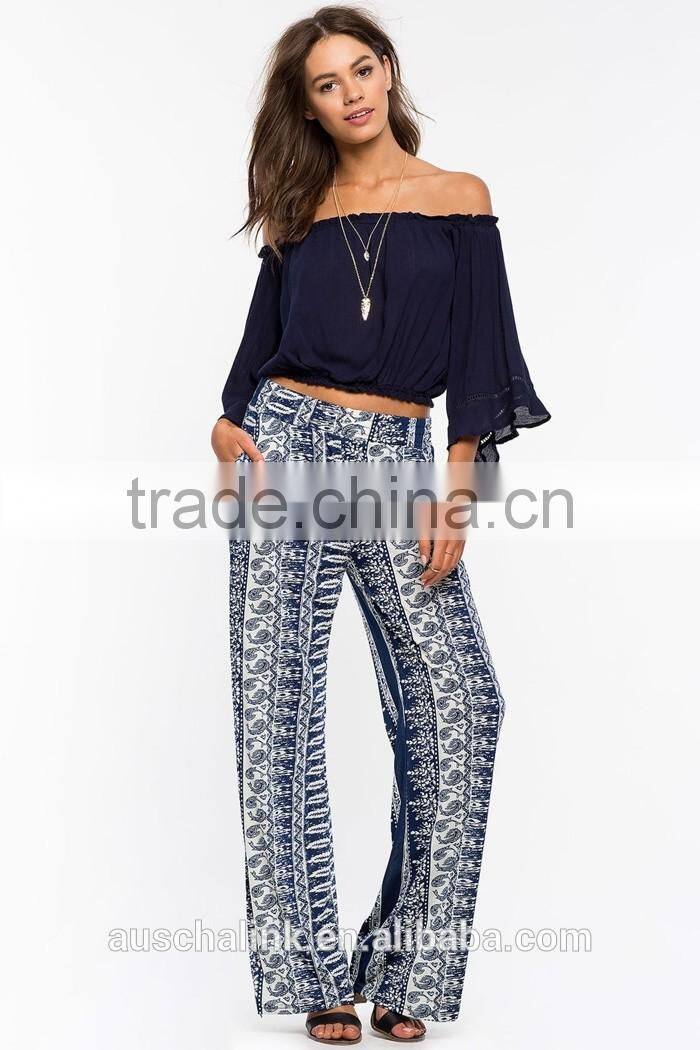 best selling ladies wide leg casual boho pants OEM service