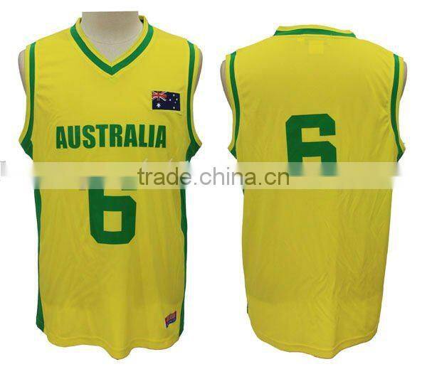Team basketball jersey with number on back