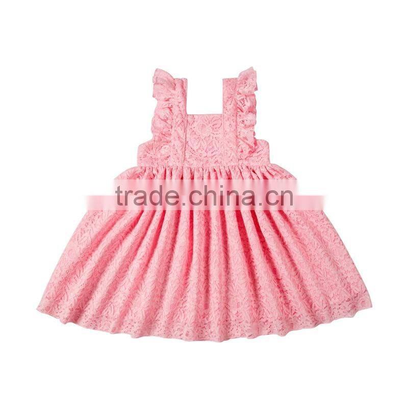 Summer boutique baby girl's dress hot sale new design high quality vintage lace dress flower girl dress