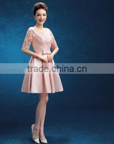 pink prom short maid of honor woman one-piece dress