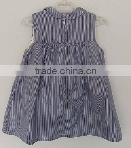 2016 baby girls grey color embroidered dress for summer