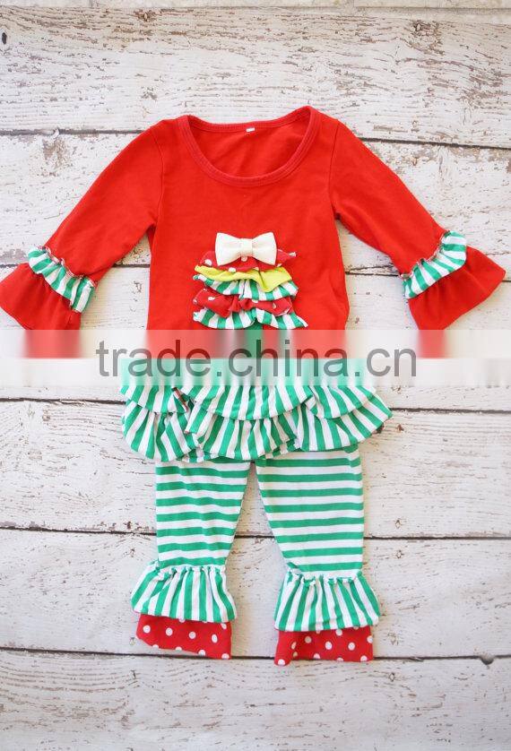 Kids clothes wholesale polka dot outfit for baby winter wear children christmas gifts