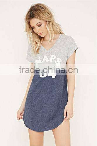 Modal letters home nightgown with short sleeves