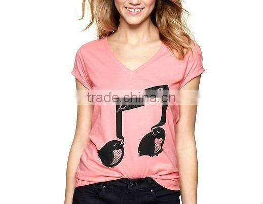 WOMEN'S STRIPED CREW NECK T SHIRT