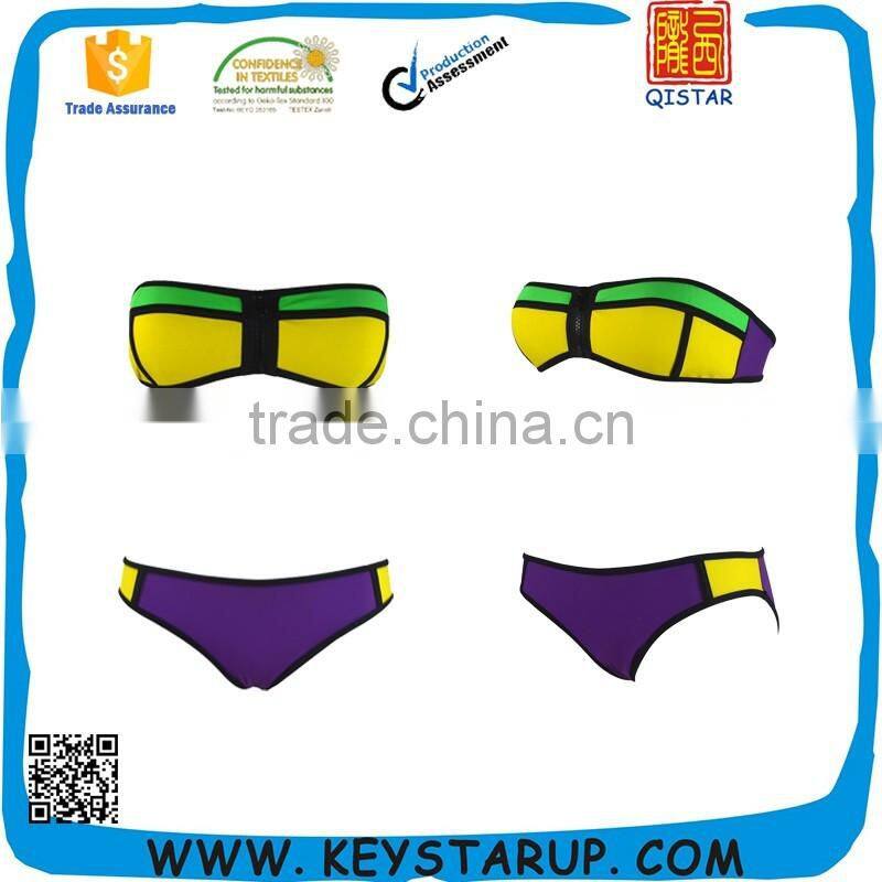 New Style Colorful Sexy Lady Neoprene Bikini