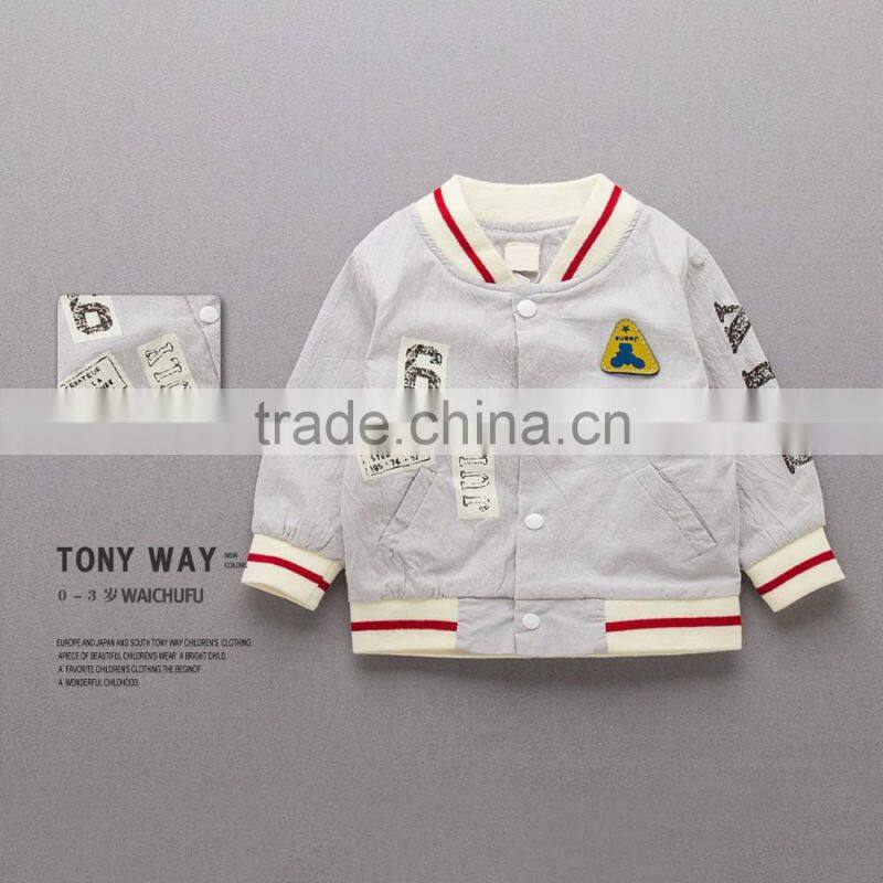 S16358A Children Brand Kids Coats For Boys Baseball Coat