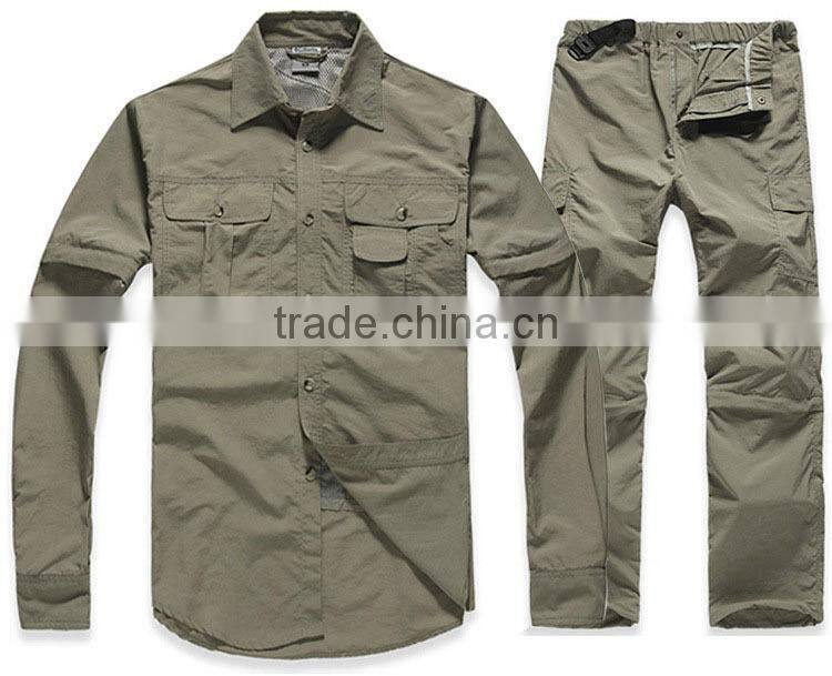 Mens Quick Dry waterproof Jacket and Zip Off Leg Men Sports Pants