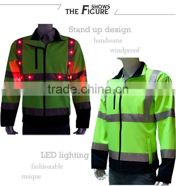 safety LED warning range safety officer vest 3m reflective safety jacket