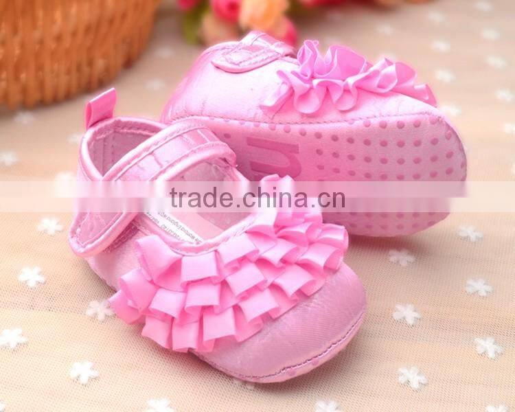 Princess series ribbon flower baby girl's shoes
