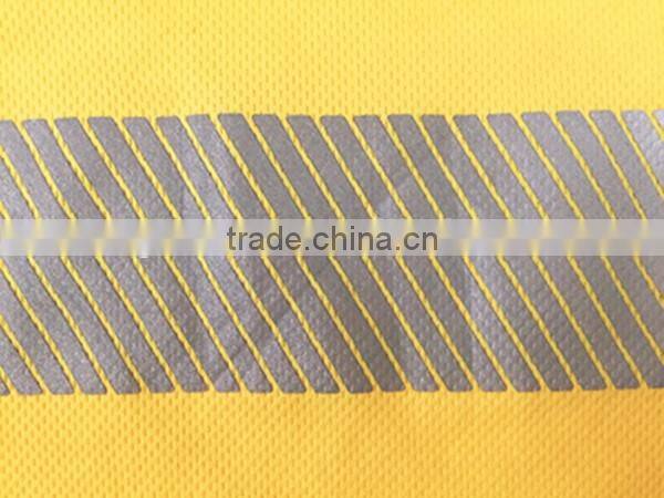 Hot sale custom printed polyester safety hi vis micro mesh heat-applied tape reflective polo shirt
