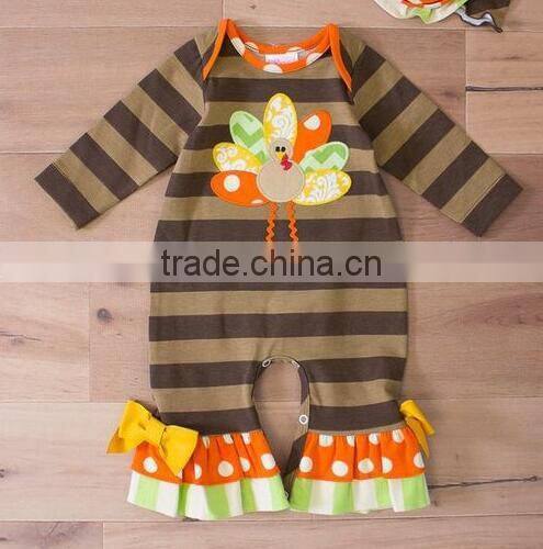 2017 new arrival Baby Girl pumpkin romper Autumn Winter Clothes Bady clothing Long Sleeve Newborn Boutique outfit
