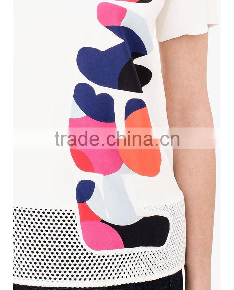 custom short sleeve printing t shirt 100% cotton fashion design women's t shirt 2015
