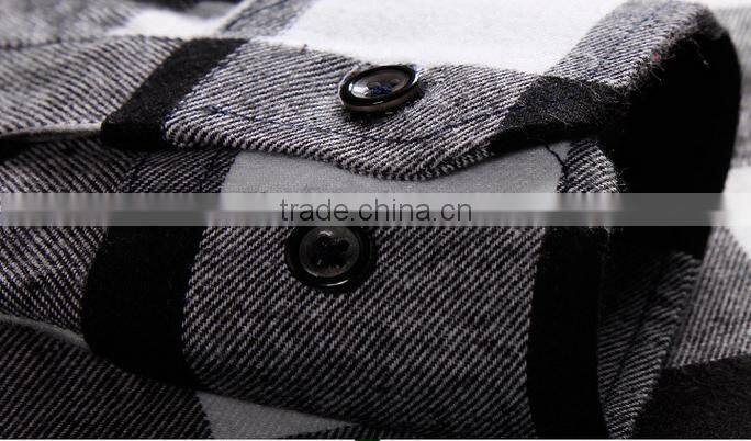 2016 new long sleeve shirt models european plaid man shirt