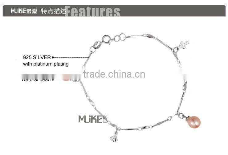 925 silver bracelet with Freshwater Pearl M3006