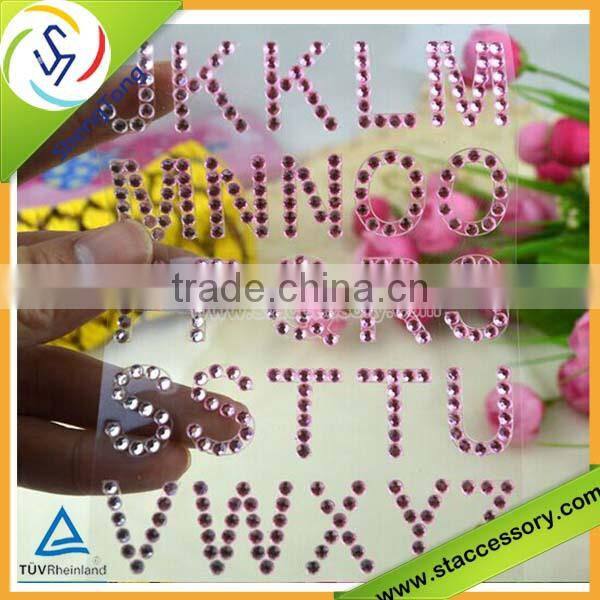 wholesale adhesive rhinestone letters stickers