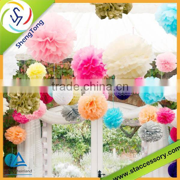 wholesale tissue paper pom poms/paper flower/paper pompoms