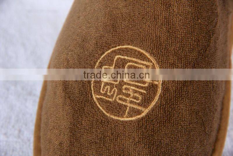 Disposable close toe hotel terry towel slipper