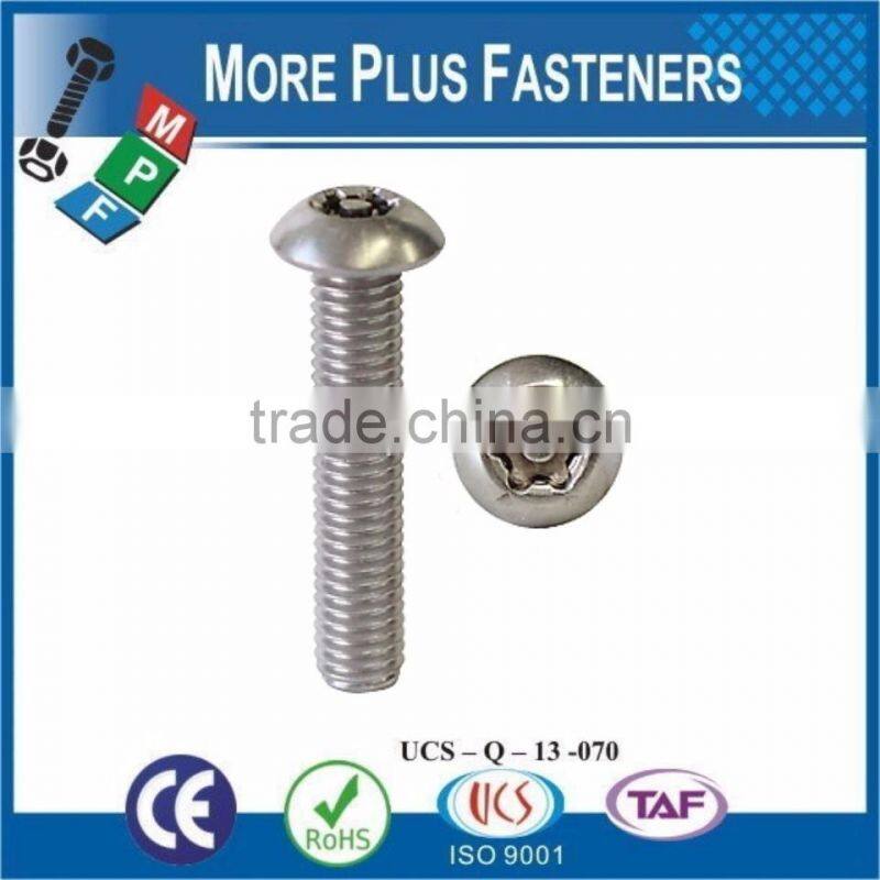 Made in Taiwan Button Head Torx Tamper Cap Screw
