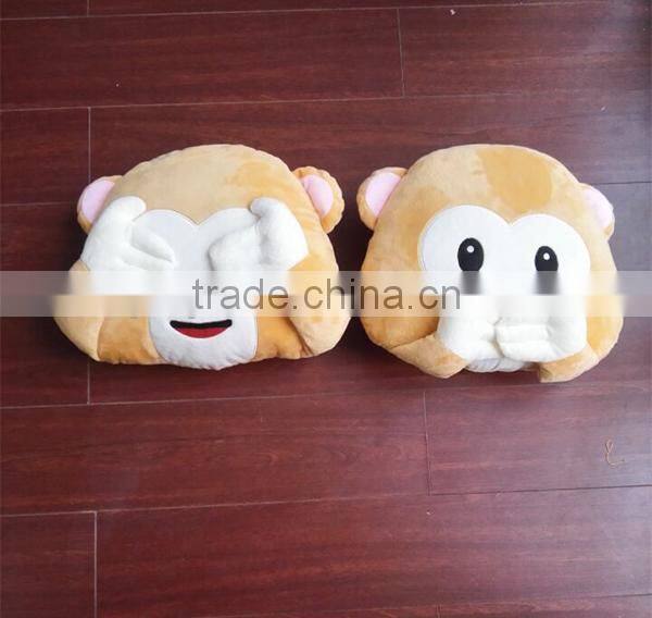 New Creative Plush Stuffed funny emoji plush monkey pillow